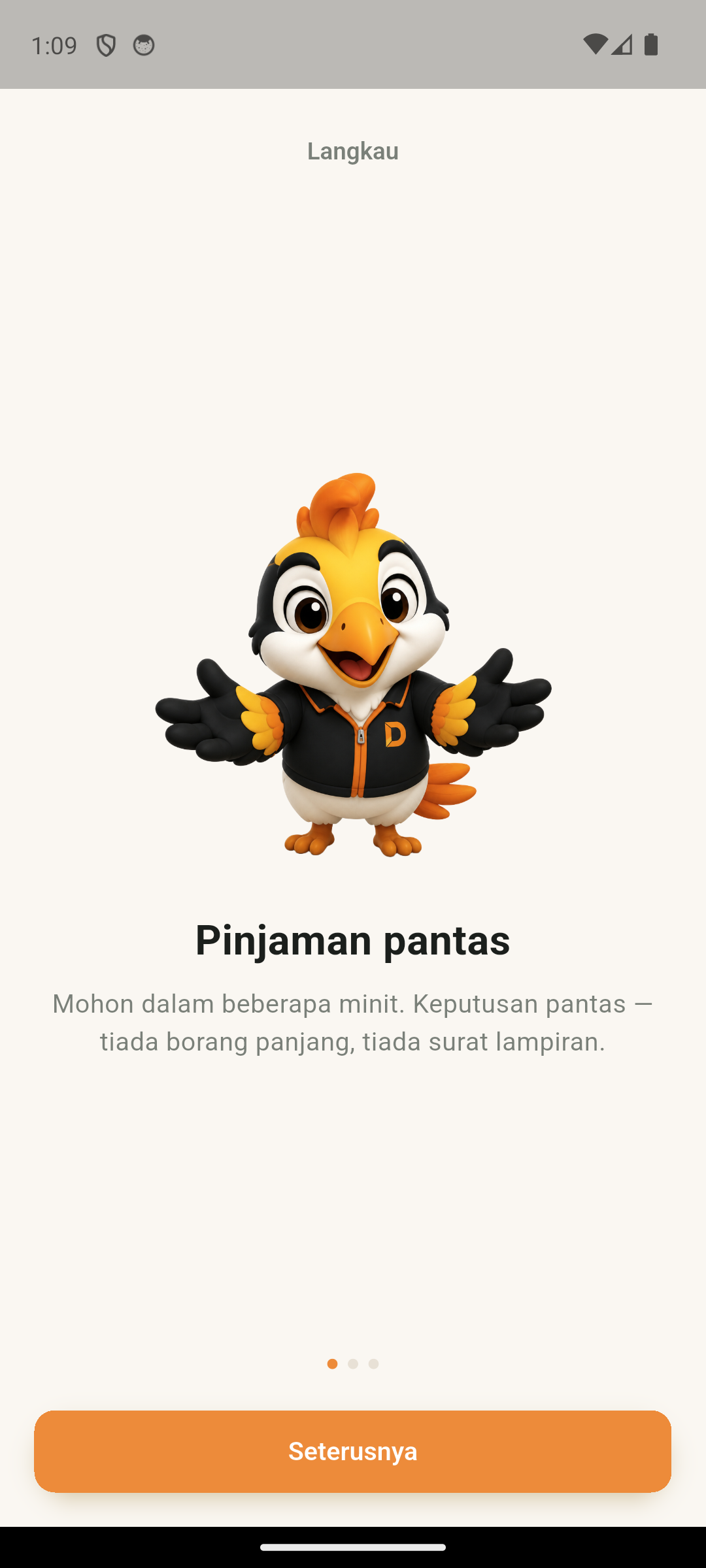 Skrin DanaLaju — Pinjaman pantas