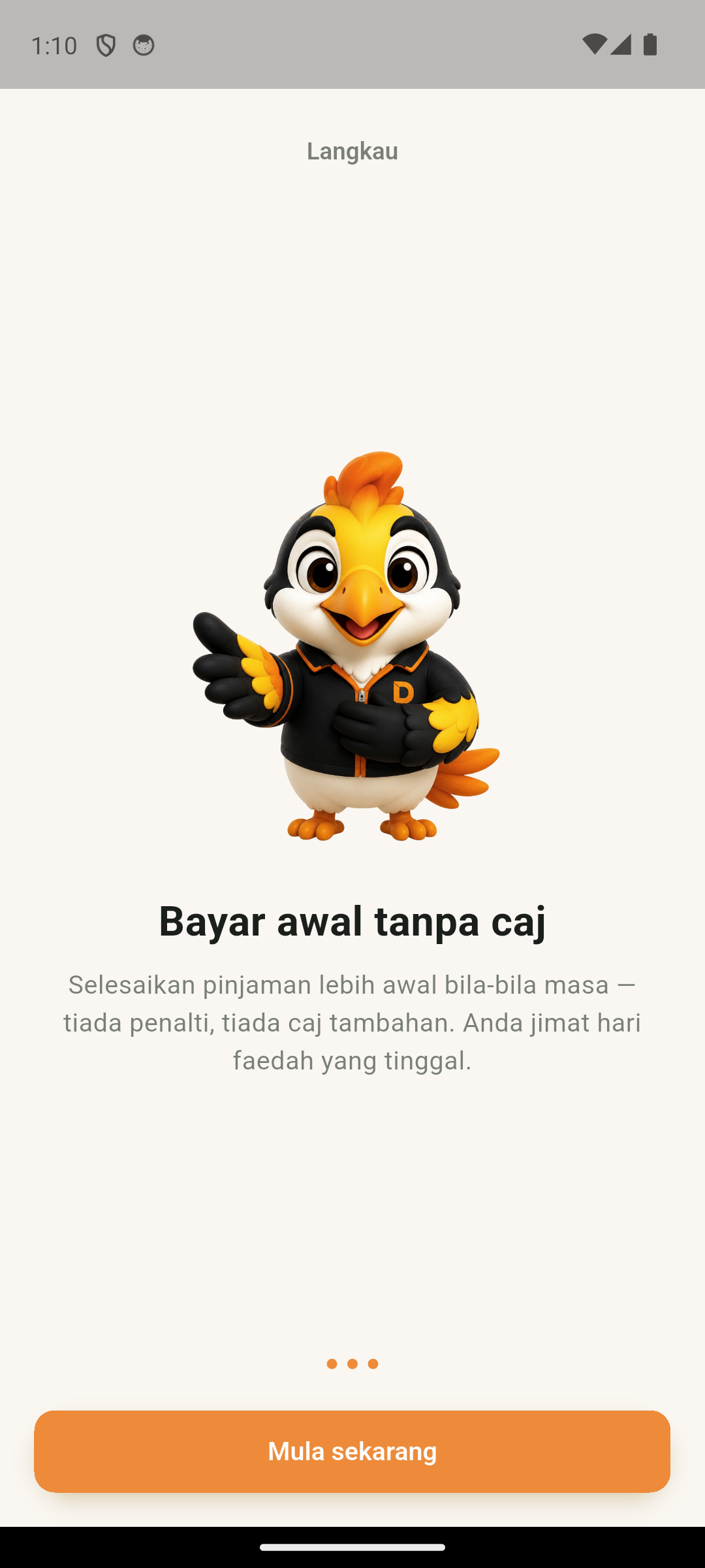 Skrin DanaLaju — Bayar awal tanpa caj, selesaikan bila-bila masa